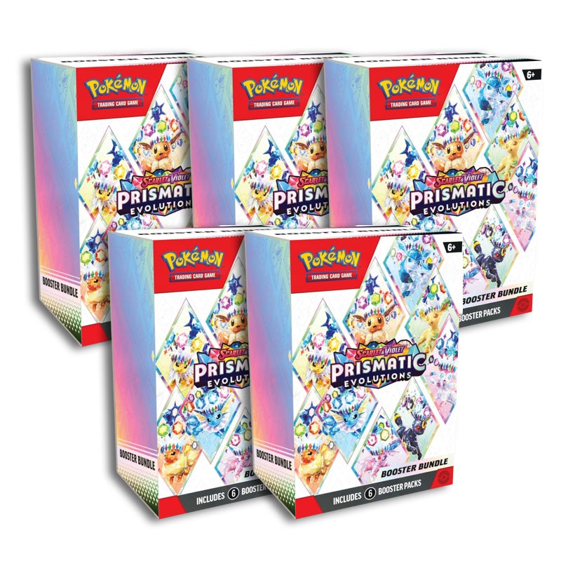 Pokémon TCG: 5x Prismatic Evolutions Official Sealed Booster Bundles – Poke  Bruvs