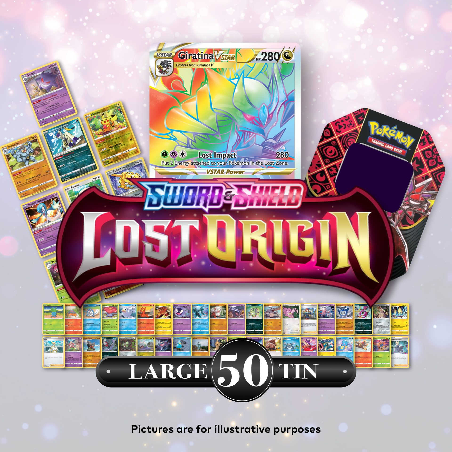 Pokemon TCG Sword & Shield: Lost Origin Master Pack x50 w/ Large Tin