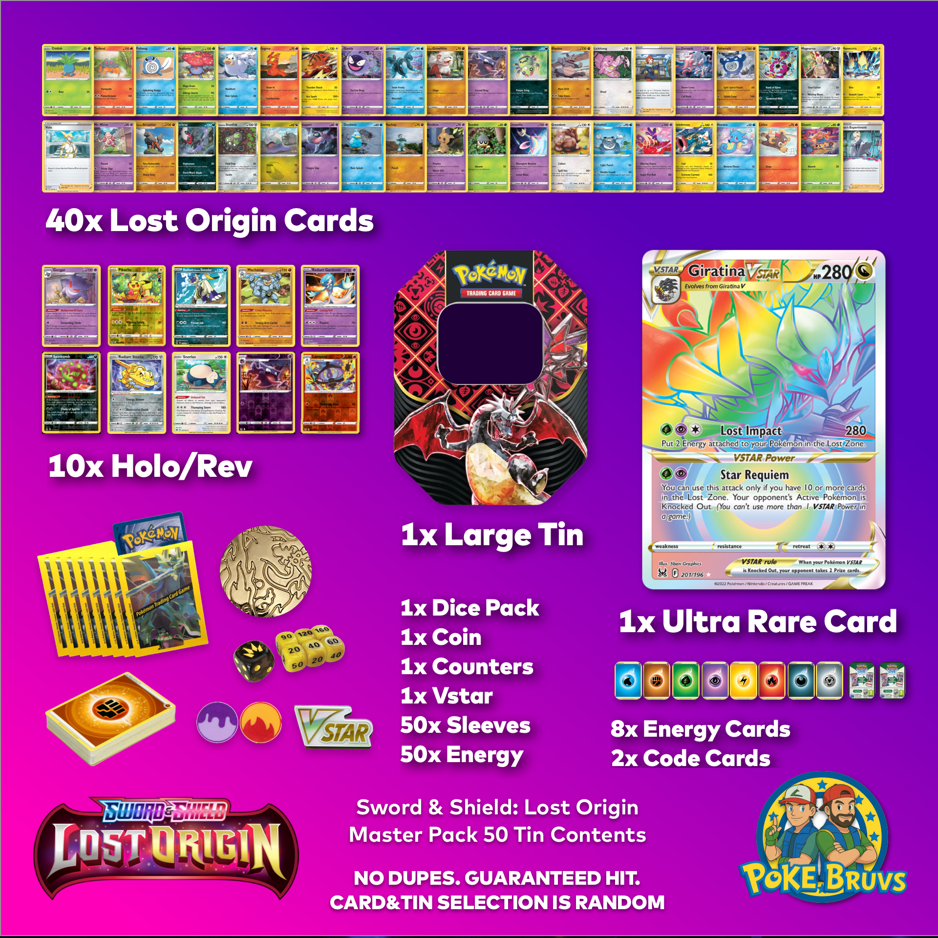 Pokemon TCG Sword & Shield: Lost Origin Master Pack x50 w/ Large Tin