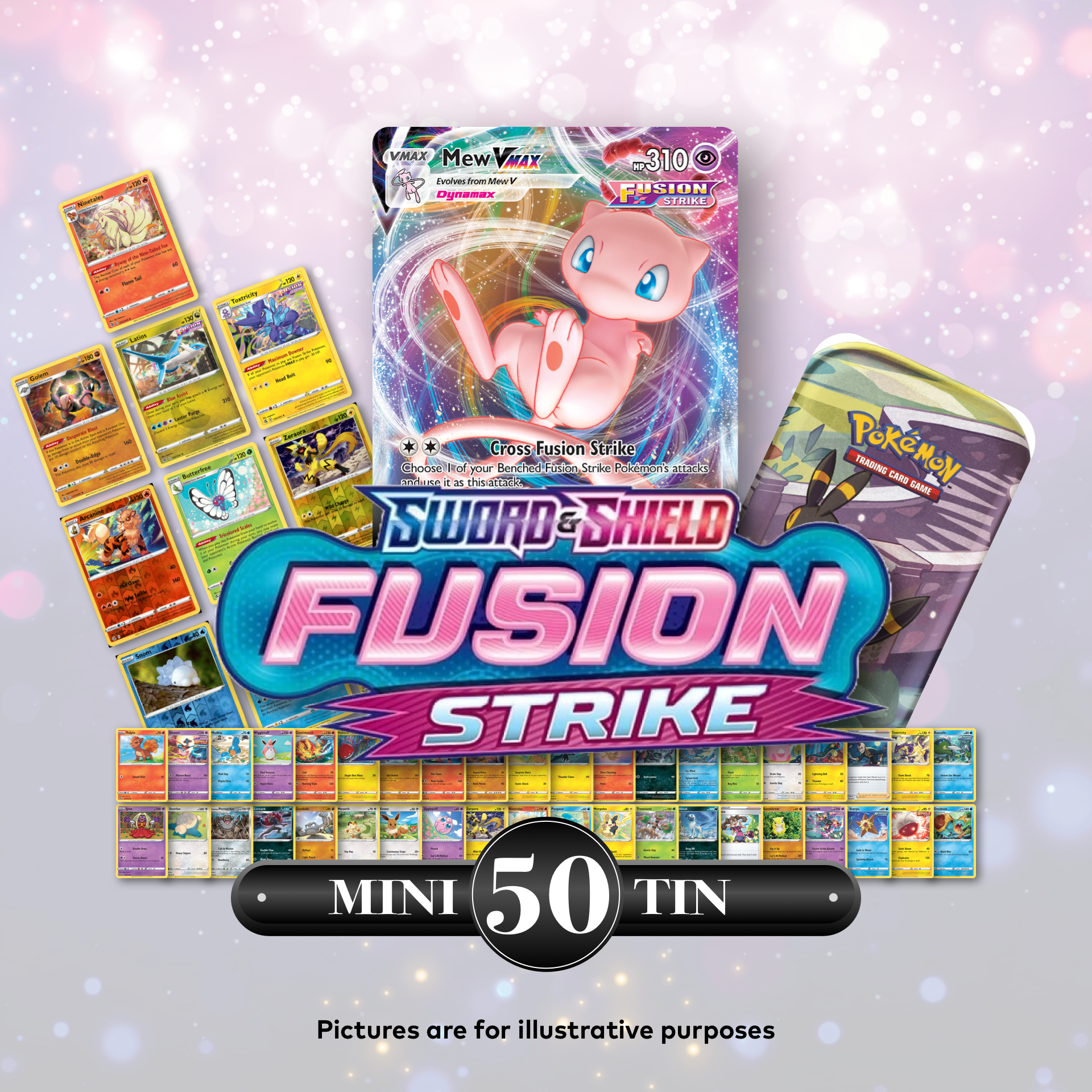 Pokemon TCG Sword & Shield: Fusion Strike Master Pack x50 w/ Mini Tin