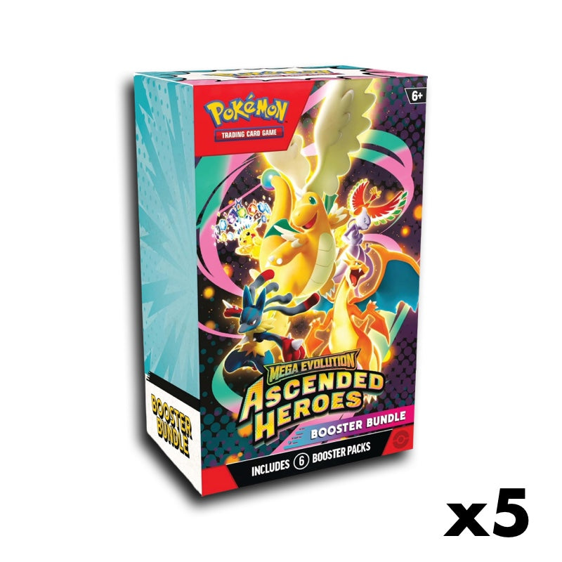 5x Ascended Heroes Official Sealed Booster Bundle: Pokémon TCG (30 Packs total)