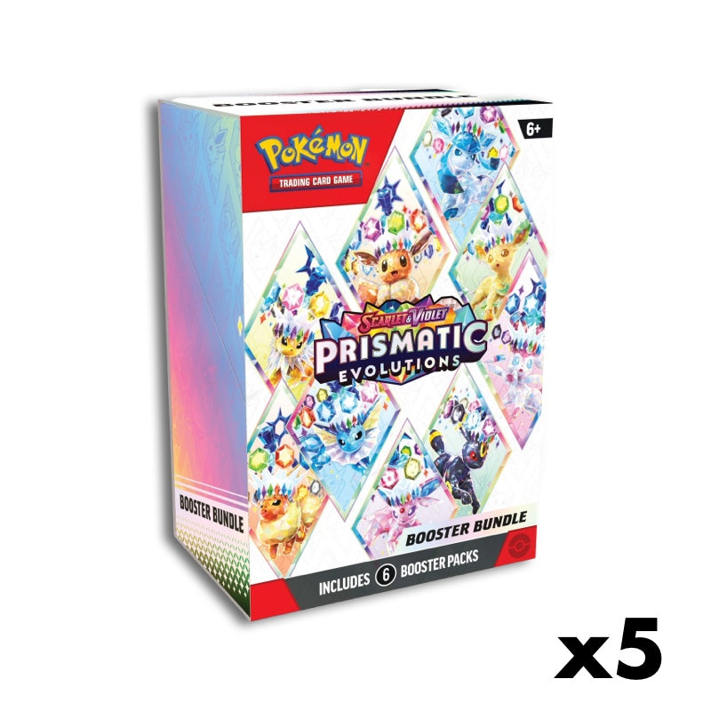 5x Pokémon TCG: Scarlet & Violet-Prismatic Evolutions Booster Bundle (30 Packs total)