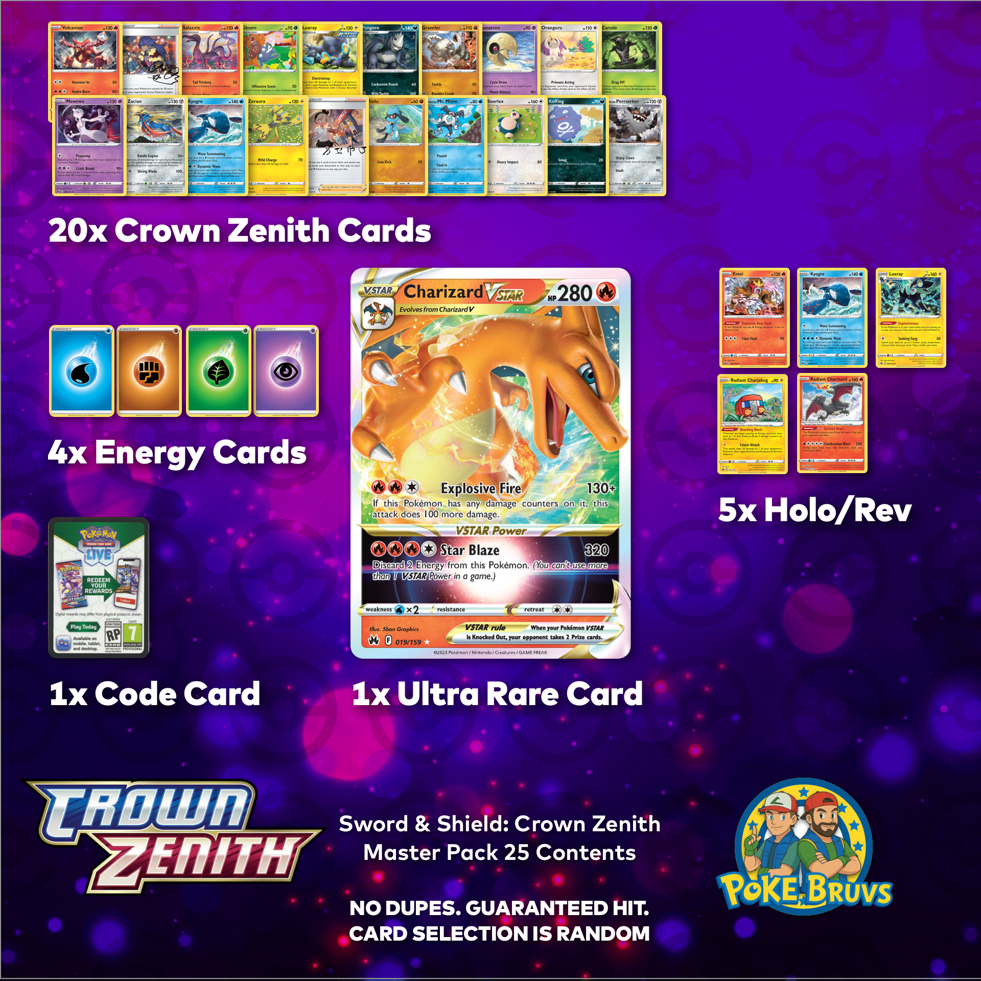 Pokemon TCG Sword & Shield: Crown Zenith Master Pack x25