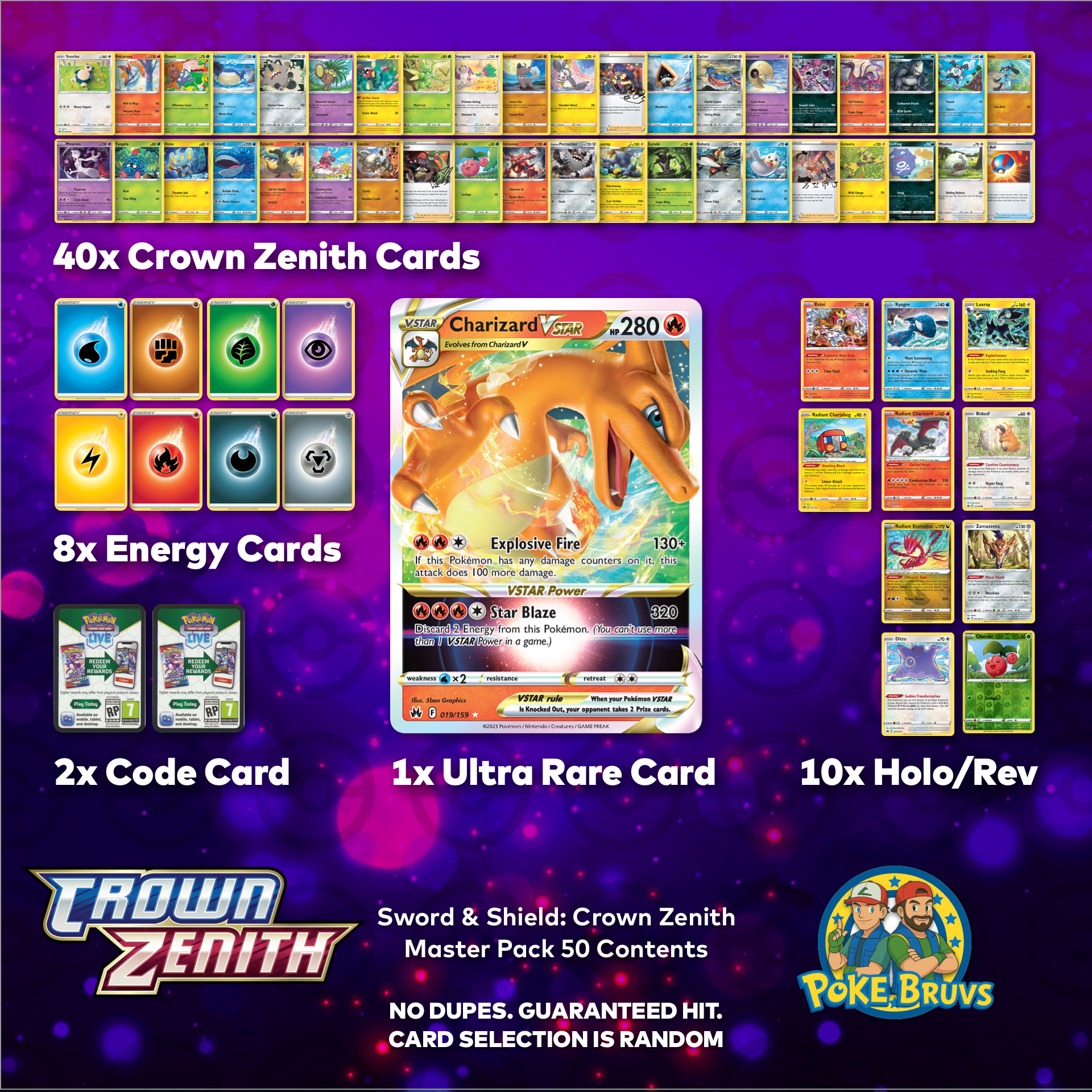 Pokemon TCG Sword & Shield: Crown Zenith Mystery Pack x50 Poke Bruvs Pokemon TCG Sword & Shield: Crown Zenith Mystery Pack x50 Poke Bruvs