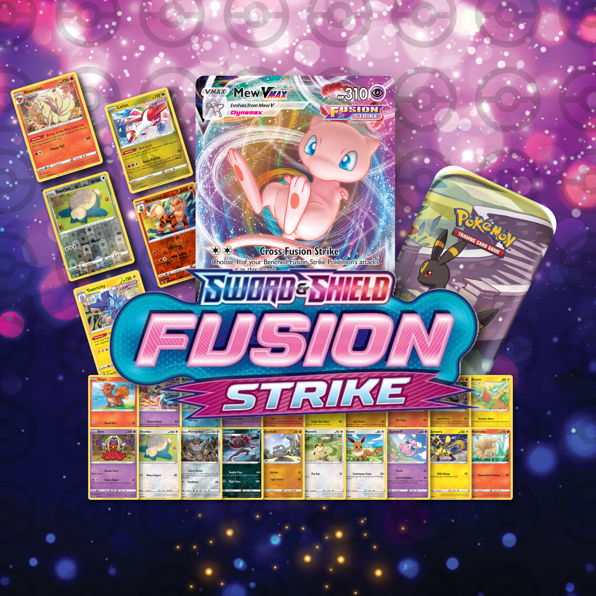 Pokemon TCG Sword & Shield: Fusion Strike Mystery Pack x25 w/ Mini Tin Poke Bruvs Pokemon TCG Sword & Shield: Fusion Strike Mystery Pack x25 w/ Mini Tin Poke Bruvs
