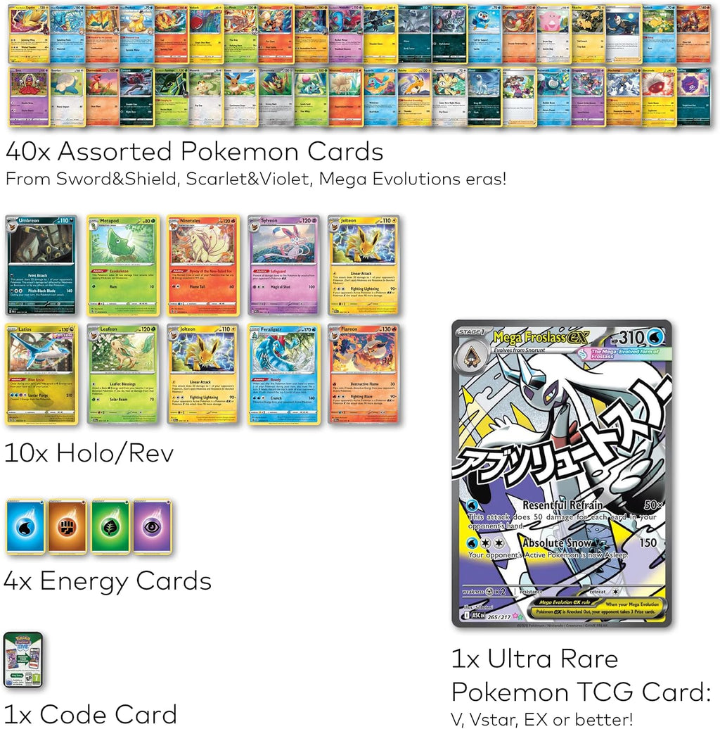 Pokemon TCG: 50 Card Mystery Pack incl. 10 Guaranteed Holos | + 1x Ultra Rare Card