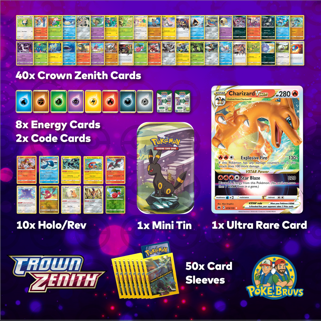 Pokemon TCG Sword & Shield: Crown Zenith Master Pack x50 w/ Mini Tin
