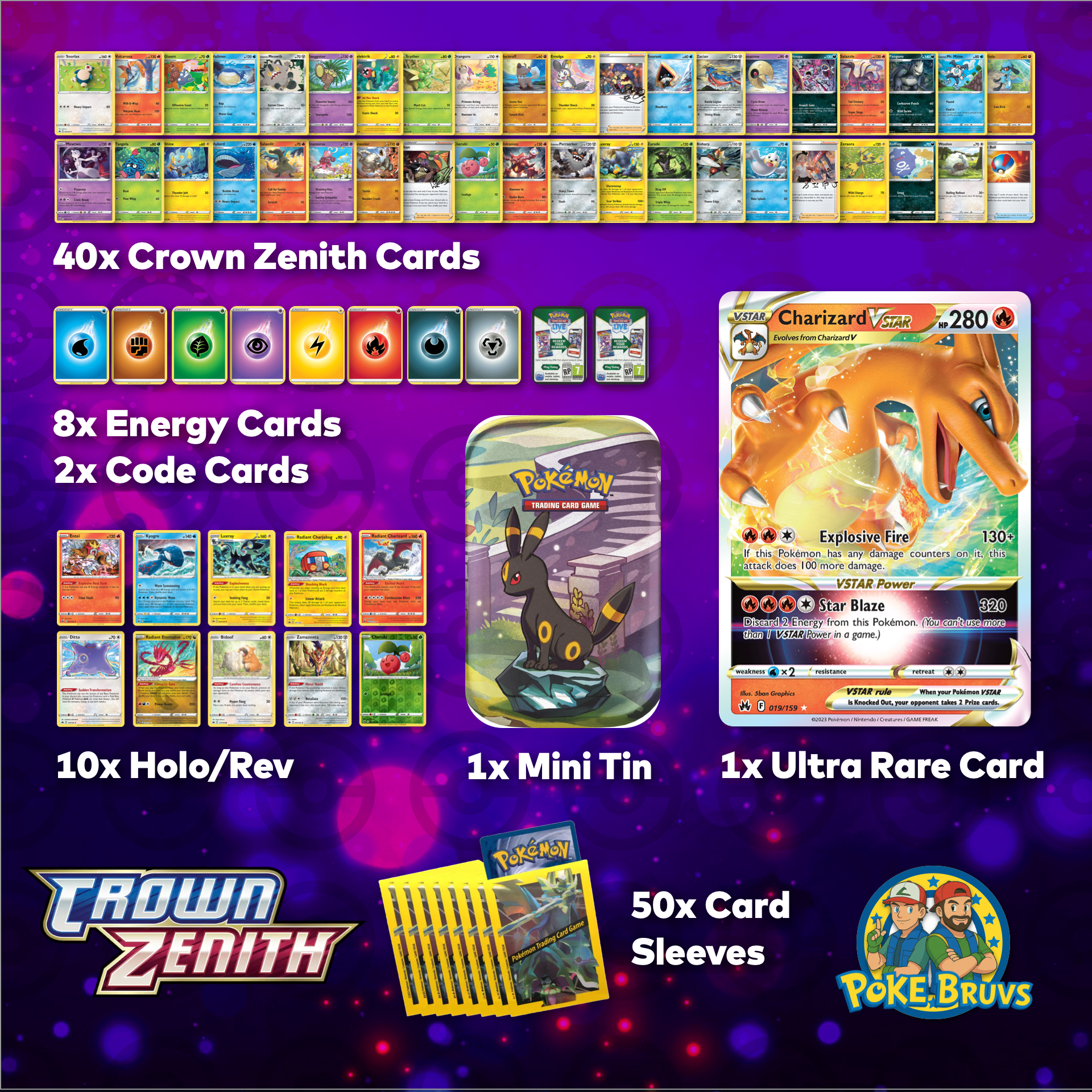 Pokemon TCG Sword & Shield: Crown Zenith Master Pack x50 w/ Mini Tin