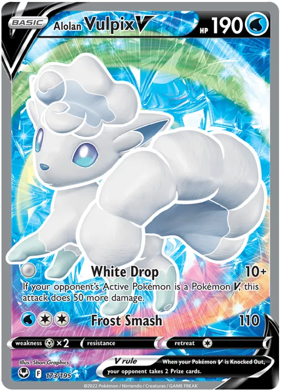 Alolan Vulpix V 173/195 - Sword&Shield: Silver Tempest Pokemon Card