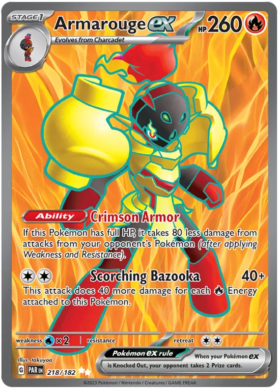 Armarouge EX 218/182 - Scarlet&Violet: Paradox Rift Pokemon Card