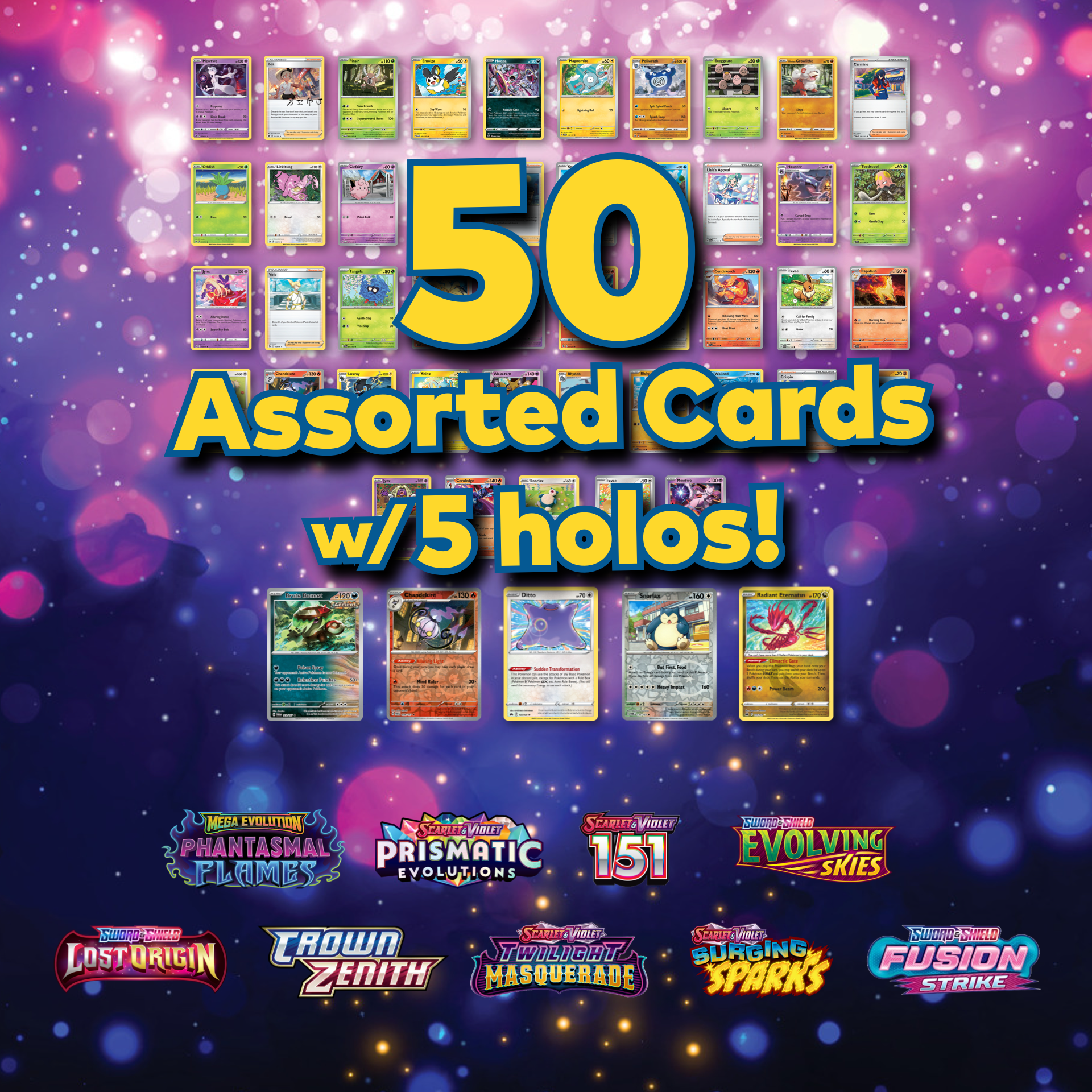 50 Assorted Pokemon Cards