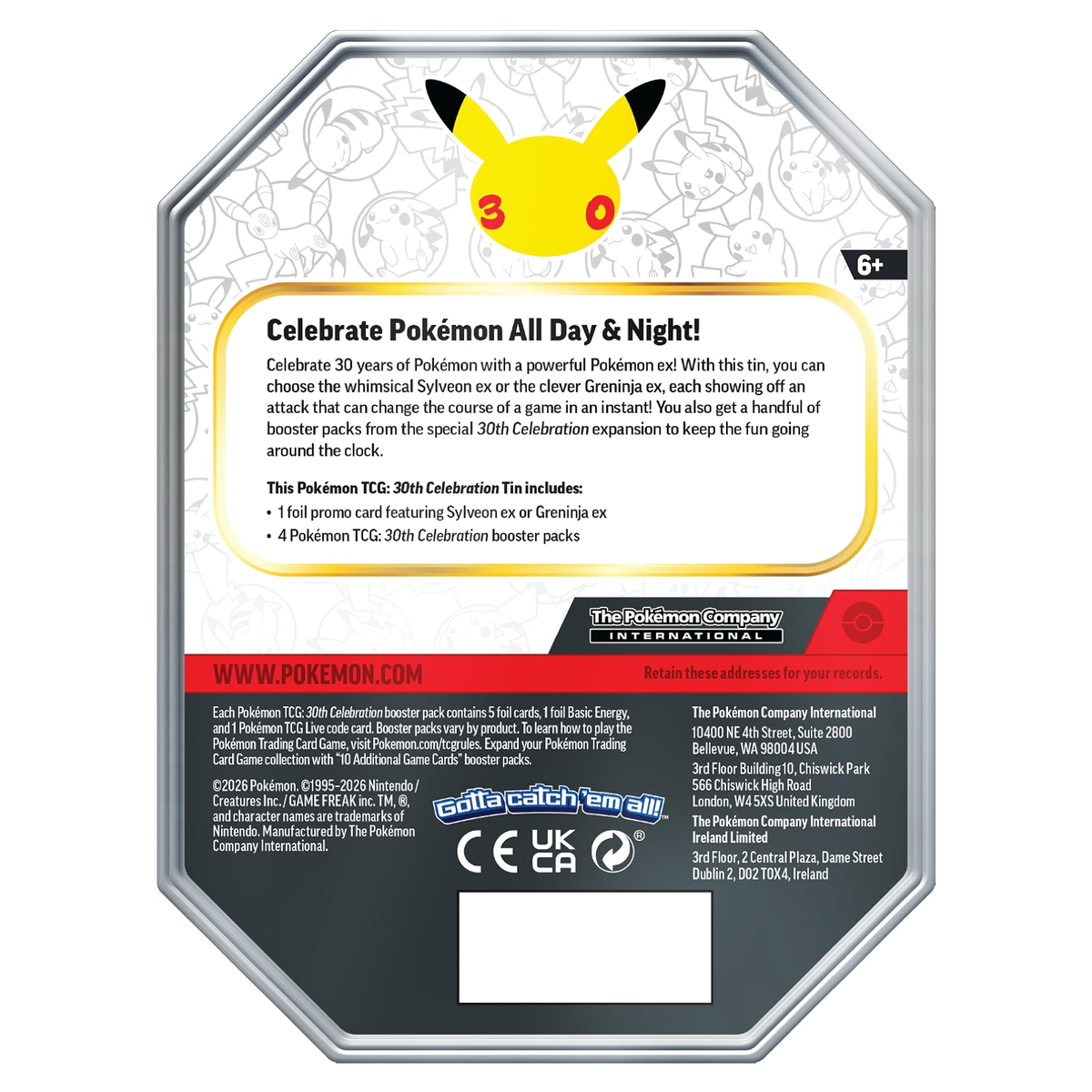 Pokémon TCG: 30th Celebration Sylveon ex Tin