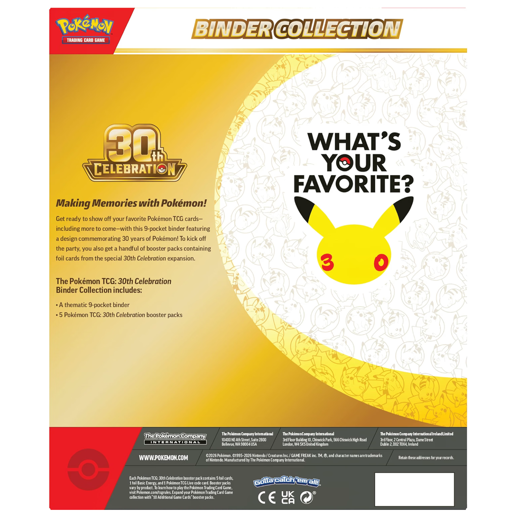 Pokémon TCG: 30th Celebration Anniversary Binder Collection