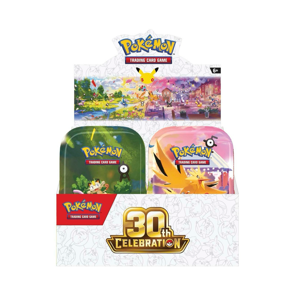 Pokémon TCG: 30th Celebration Anniversary Mini Tin Display