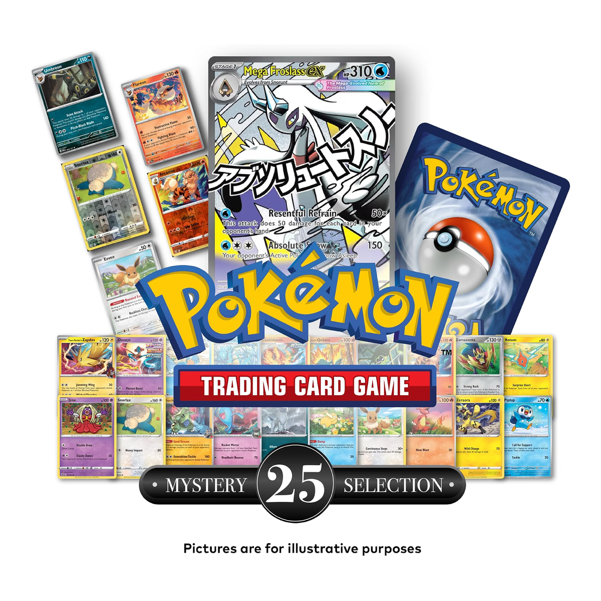 Pokemon TCG: 25 Card Mystery Pack incl. 5 Guaranteed Holos | + 1x Ultra Rare Card
