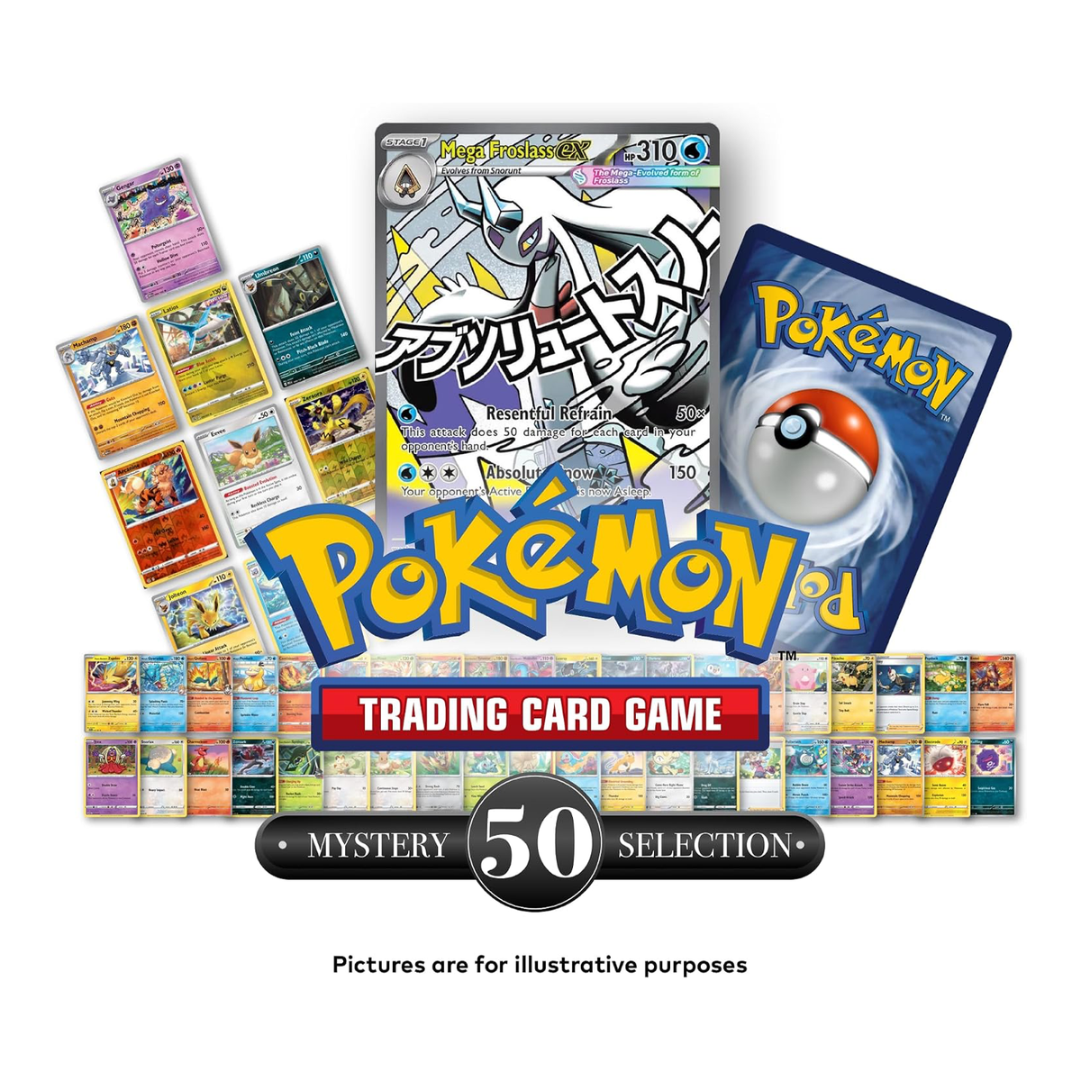 Pokemon TCG: 50 Card Mystery Pack incl. 10 Guaranteed Holos | + 1x Ultra Rare Card