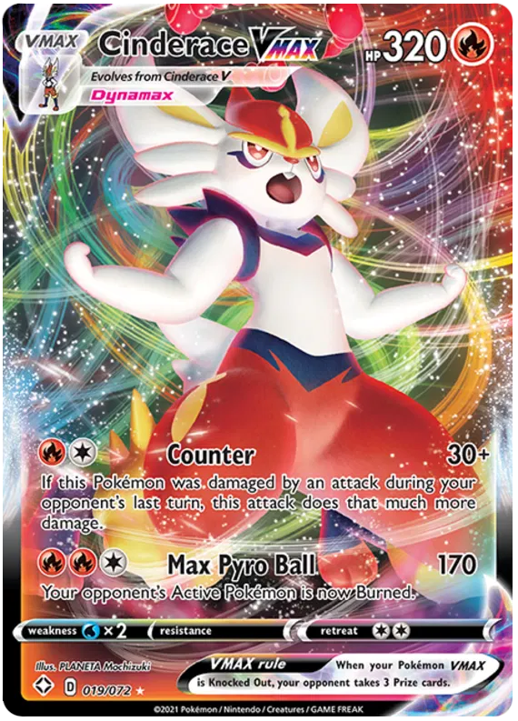 Cinderace VMax 019/072 - Sword&Shield: Shining Fates Pokemon Card