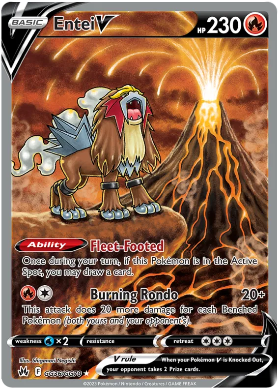Entei GG36/GG70 - Sword & Shield: Crown Zenith Pokemon Card