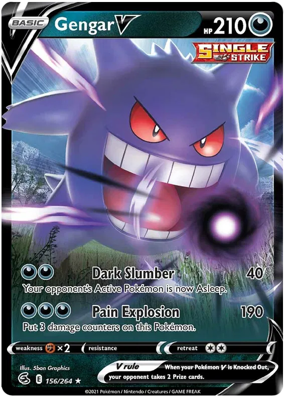 Gengar V 156/264 - Sword & Shield: Fusion Strike Pokemon Card