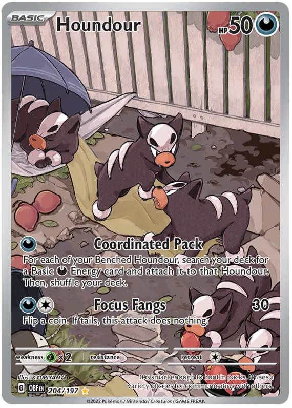 Houndour 204/197 - Scarlet&Violet: Obsidian Flames Pokemon Card