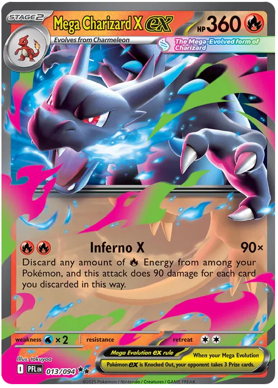 Mega Charizard EX 013/094 - Mega Evolutions: Phantasmal Flames Pokemon Card