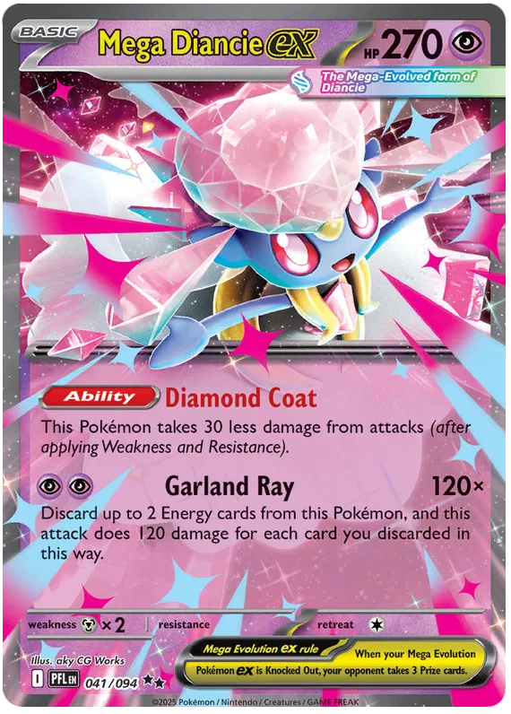 Mega Diancie EX 041/094 - Mega Evolutions: Phantasmal Flames Pokemon Card