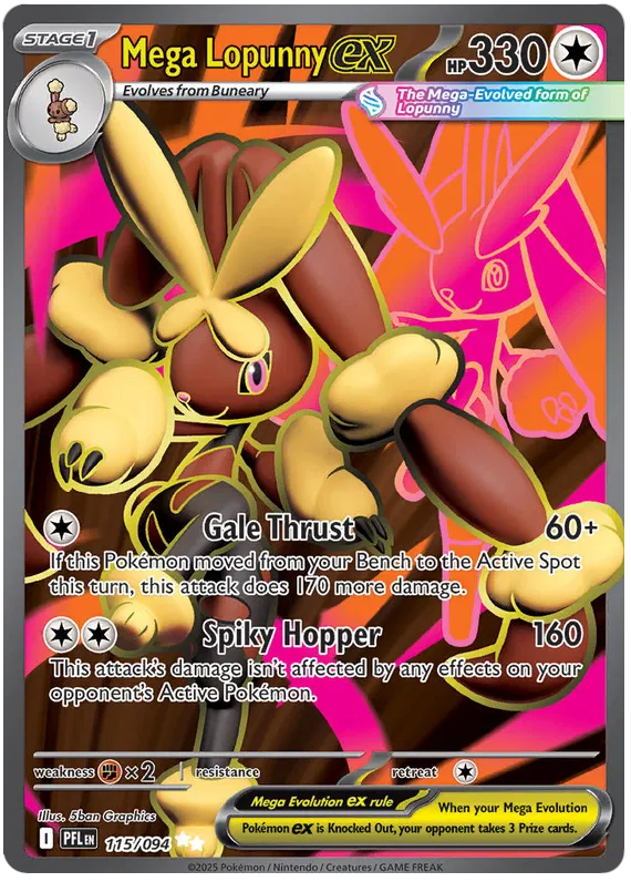 Mega Lopunny EX 115/094 - Mega Evolutions: Phantasmal Flames Pokemon Card