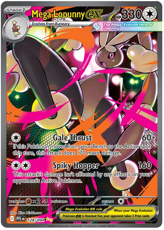 Mega Lopunny EX 128/094 - Mega Evolutions: Phantasmal Flames Pokemon Card
