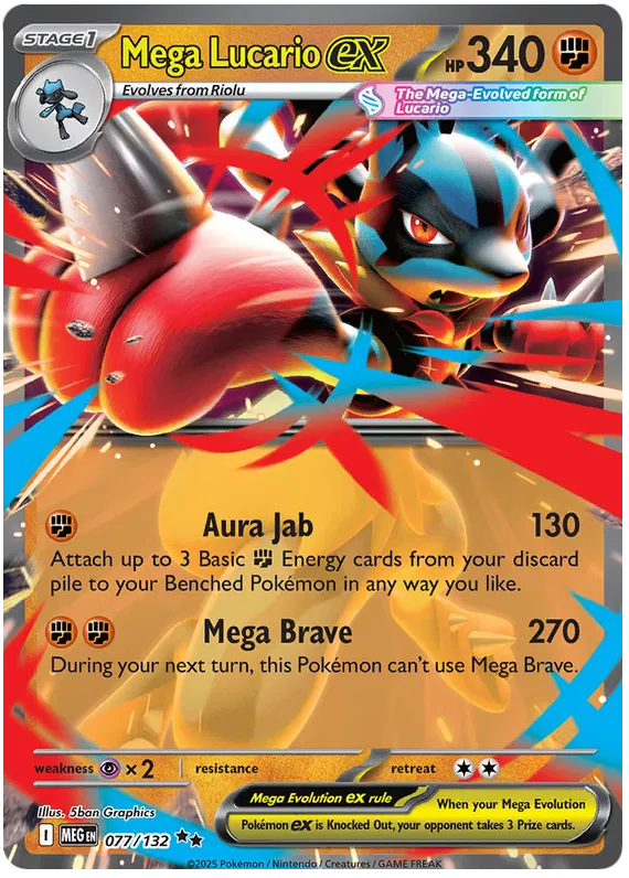 Mega Lucario EX 077/132 - Mega Evolutions: Base Set Pokemon Card