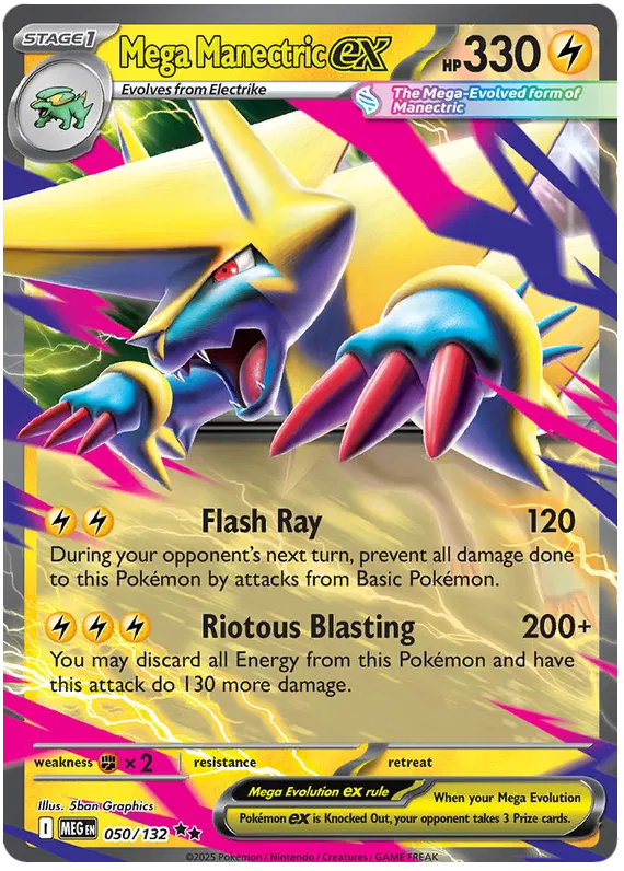 Mega Manectric EX 050/132 - Mega Evolutions: Base Set Pokemon Card