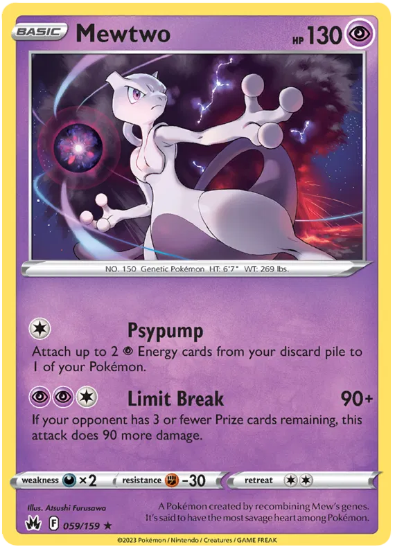 Mewtwo 059/159 - Sword&Shield: Crown Zenith Pokemon Card