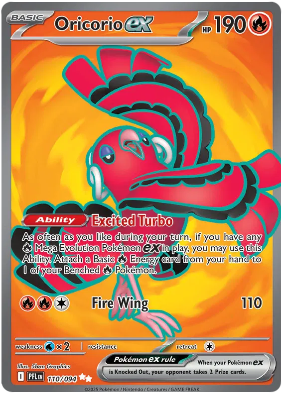 Oricorio EX 110/094 - Mega Evolutions: Phantasmal Flames Pokemon Card