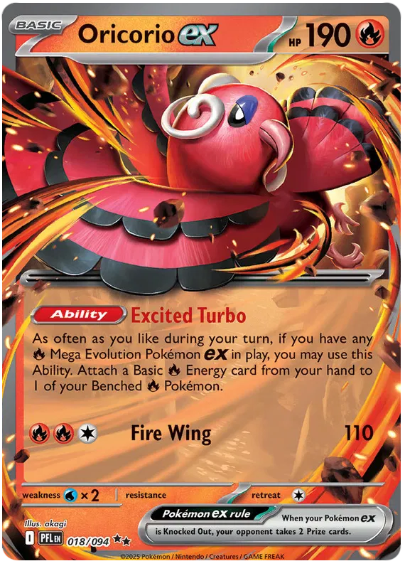 Oricorio EX 018/094 - Mega Evolutions: Phantasmal Flames Pokemon Card