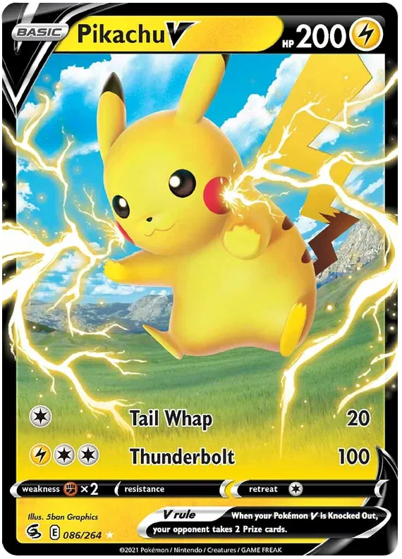 Pikachu V 086/264 - Sword & Shield: Fusion Strike Pokemon Card