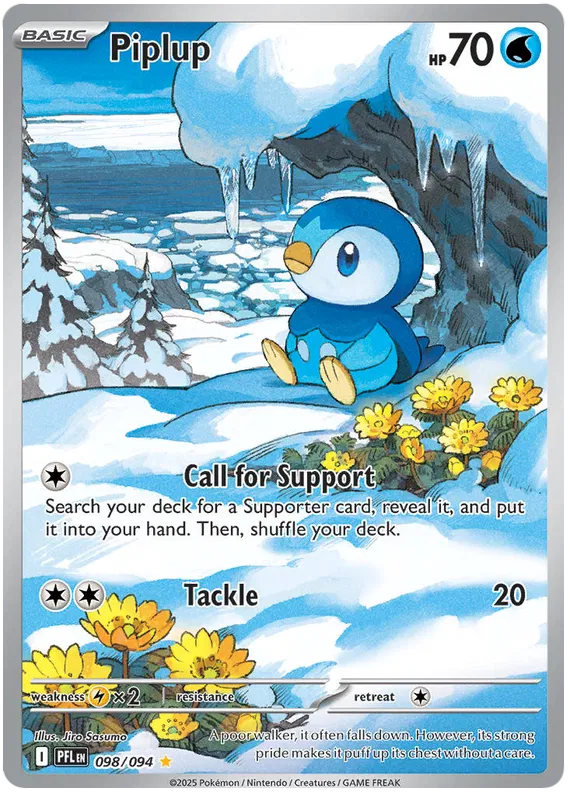 Piplup 098/094 - Mega Evolutions: Phantasmal Flames Pokemon Card