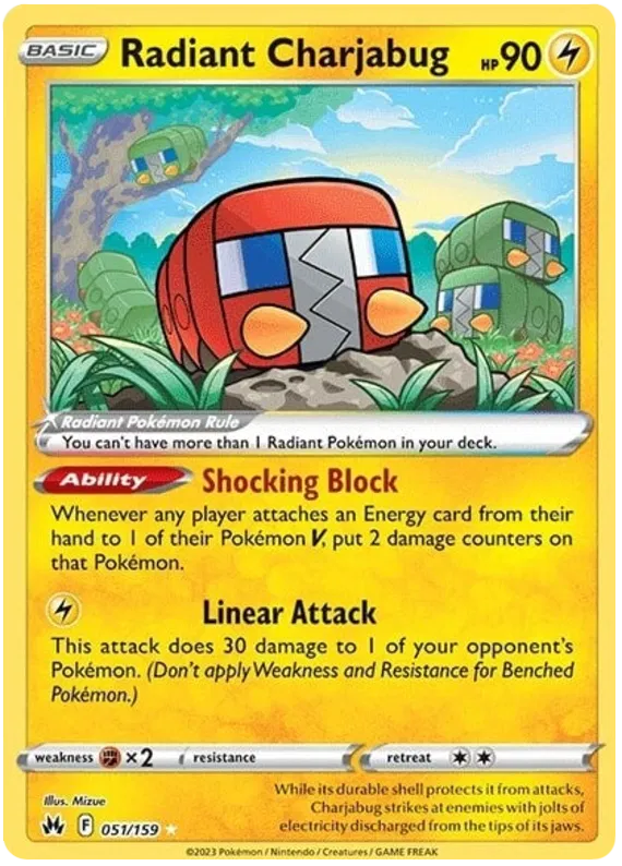 Radiant Charjabug 051/159 - Sword Shield: Crown Zenith Pokemon Card