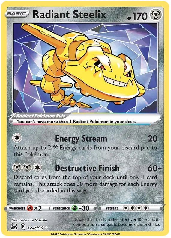 Radiant Steelix 124/159 - Sword & Shield: Crown Zenith Pokemon Card