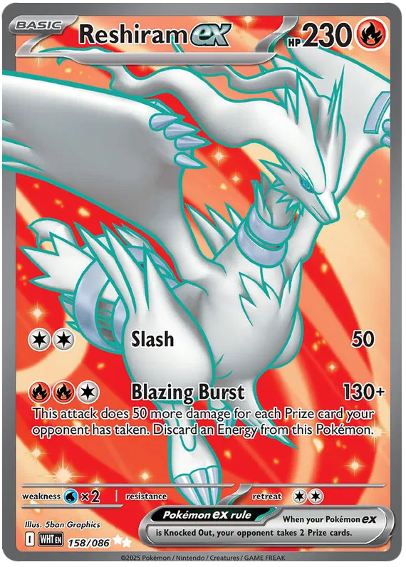 Reshiram EX 158/086 - Scarlet&Violet: White Flare Pokemon Card