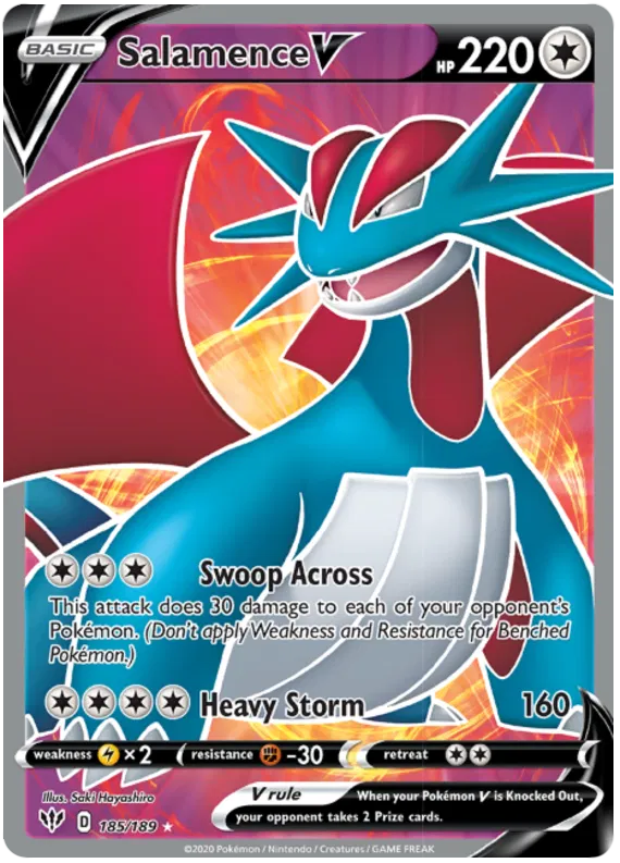 Salamence V 185/189 - Sword&Shield: Darkness Ablaze Pokemon Card