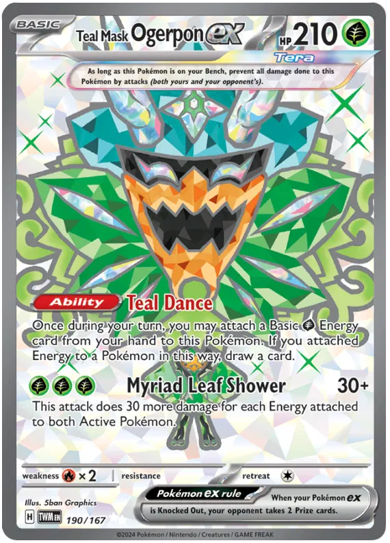 Teal Mask Ogerpon EX 190/167 - Scarlet&Violet: Twilight Masquerade Pokemon Card